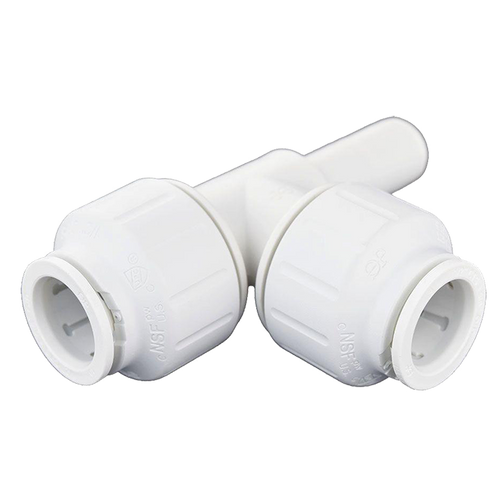 3/4 x 3/4 x 3/4" JG® White Polypropylene CTS Twist Lock Stackable Tee  PEI532828