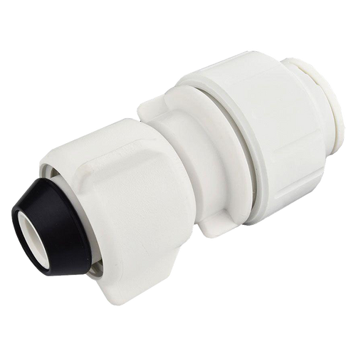 1/2 x 7/8 ~ 15/16" JG® White Polypropylene CTS Twist Lock - Female UNS Swivel 90° Elbow  PEISTC20C75