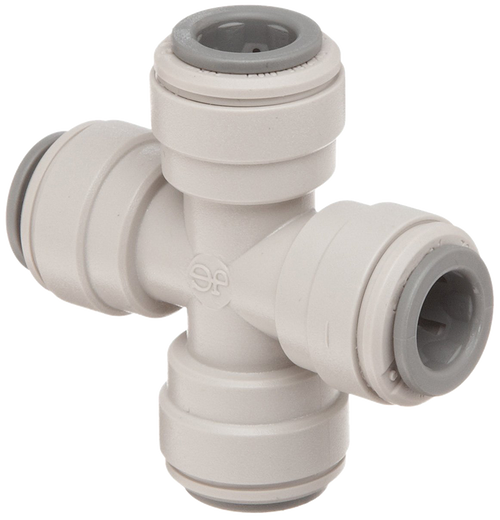 3/8" JG® Grey Acetal Push-To-Connect Cross  PI4712S