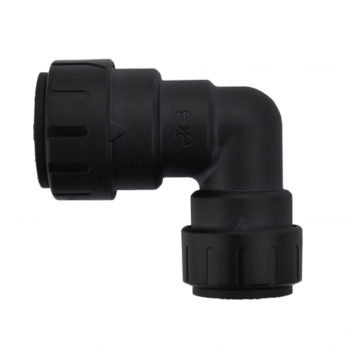 1/2 x 3/8" JG® Black Polysulfone CTS Twist Lock 90° Reducing Elbow  PSEI212016E