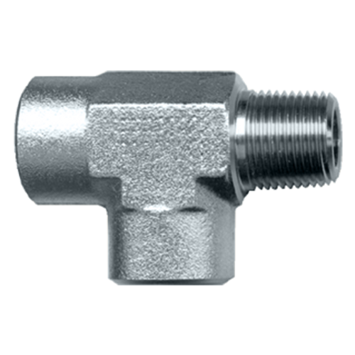 1/2 x 1/2 x 1/2" Steel Female NPT - Male NPT - Female NPT Tee  S1007-D