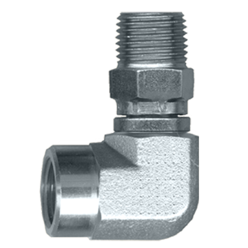 1/4 x 1/4" Steel Male NPT Swivel - Female NPT 90° Elbow  S1016SW-B