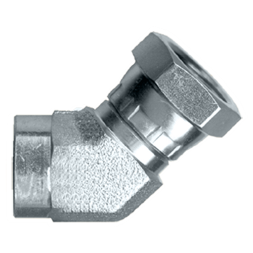 1/2 x 1/2" Steel Female NPT - Female NPSM Swivel 45° Elbow  S1105-DD 1/2 x 1/2" Steel Female NPT - Female NPSM Swivel 45° Elbow  S1105-DD