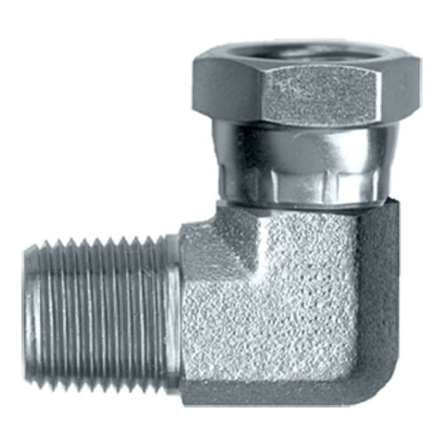 1-1/2 x 1-1/2" Steel Male NPT - Female NPSM Swivel 90° Elbow  S1116-KK