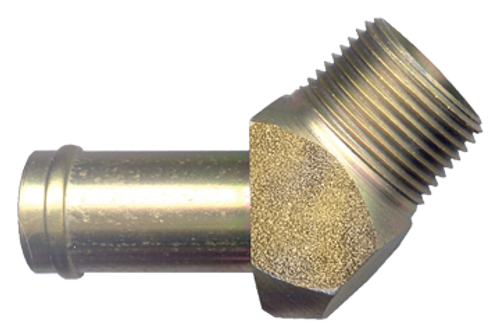 3/4 x 3/4" Steel Hose Barb - Male NPT 45° Elbow  S1140-12E