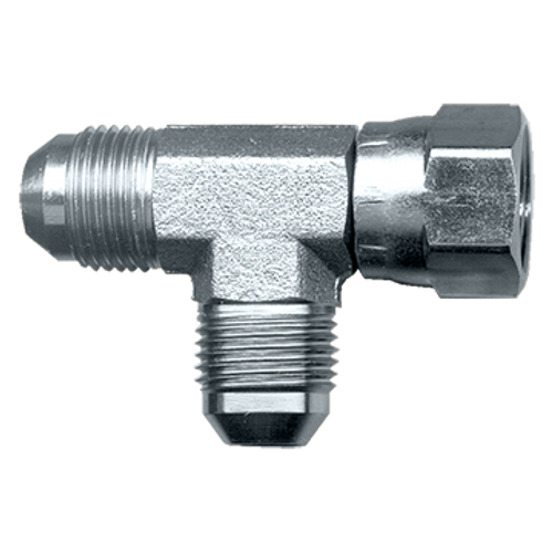 1/4 x 1/4 x 1/4" Steel Male 37° JIC - Female 37° JIC - Male 37° JIC Tee  S3551-4