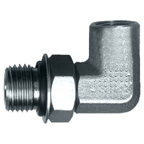 7/8"-14 x 1/2" Steel Male ORB - Female NPT 90° Elbow  S3616-10D