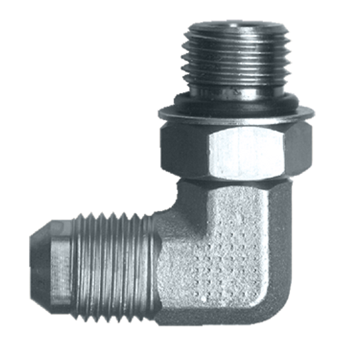 1 x 1-5/8"-12 Steel Male 37° JIC - Male ORB 90° Elbow  S3649-1620