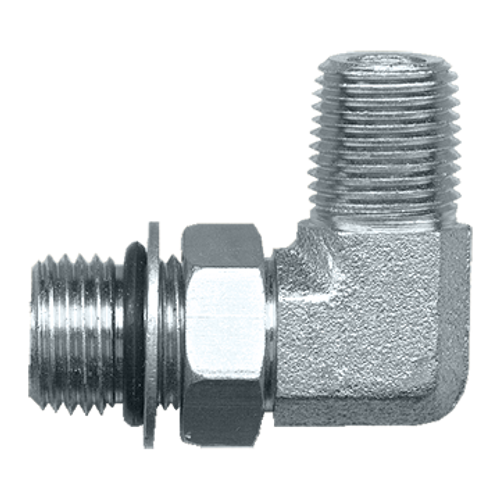 3/4"-16 x 1/2" Steel Male ORB - Male NPT 90° Elbow  S3699-8D