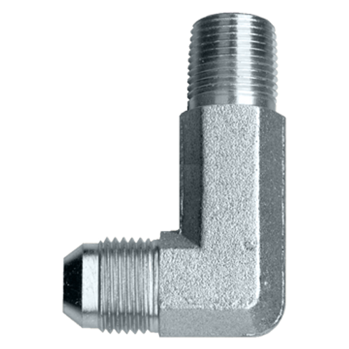 1/4 x 1/8" Steel Male 37° JIC - Male NPT 90° Elbow  S3749EL-4A