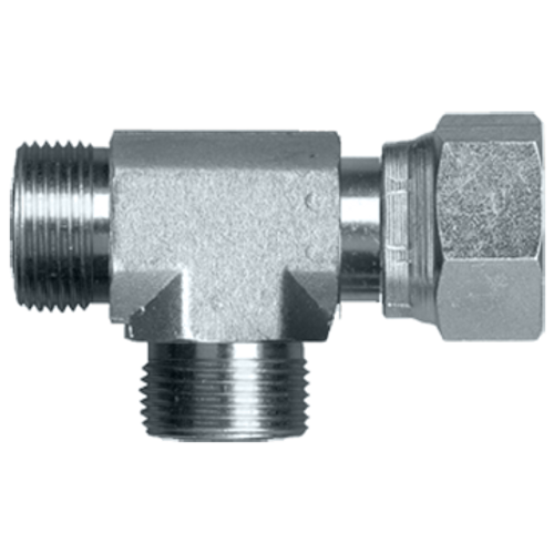 1-3/16"-12 Steel Male ORFS - Female ORFS Swivel - Male ORFS Tee  S3951F-12