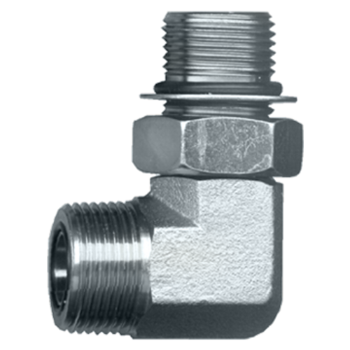 11/16"-16 x 3/4"-16 Steel Male ORFS - Male ORB 90° Elbow  S3969-68