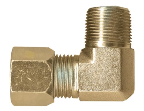 1/4 x 1/8" Steel Metal Line Compression - Male NPT 90° Elbow  S6769-4A