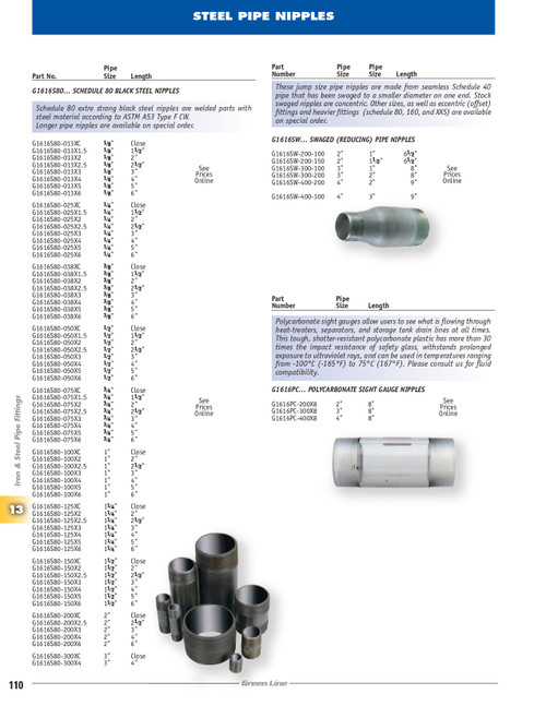1 x 5" Sch. 80 Black Steel Male NPT Nipple   G1616S80-100X5