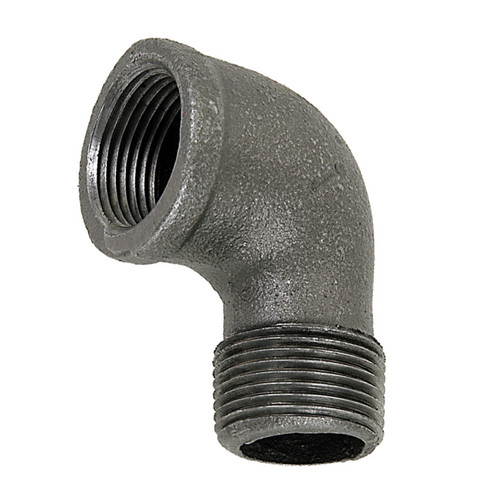 1/2" Sch. 40 Black Iron Male NPT - Female NPT 90° Street Elbow   G1698M-050-050