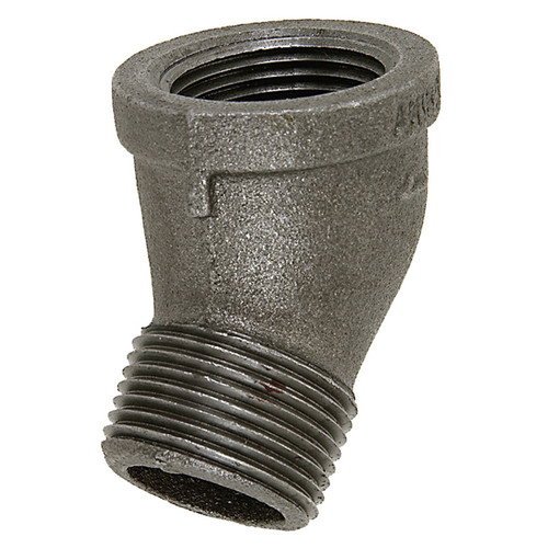 3/8" Sch. 40 Black Iron Male NPT - Female NPT 45° Street Elbow   G1648M-038-038