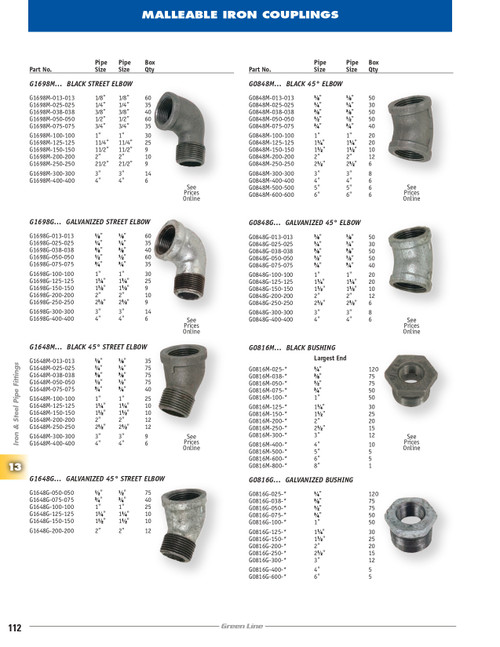2" Sch. 40 Galvanized Iron Male NPT - Female NPT 45° Street Elbow   G1648G-200-200