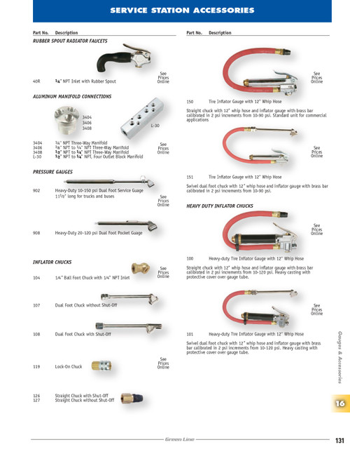 1/4" FNPT Straight Air Chuck w/o Shut-Off   127