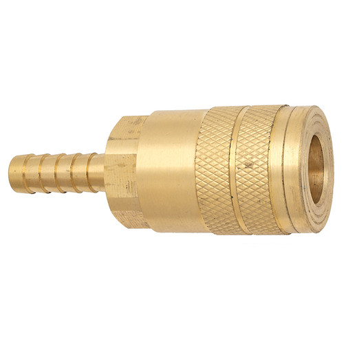 1/4 x 3/8" Brass Industrial Pneumatic Coupler - Hose Barb   C20-44B