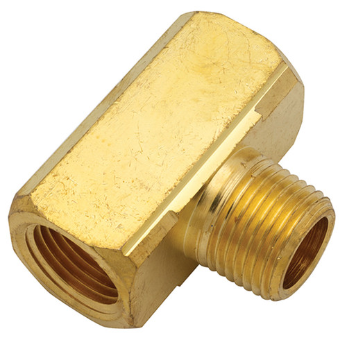 1/8" Brass Female NPT - Female NPT - Male NPT Tee   G08T86BX-02-02