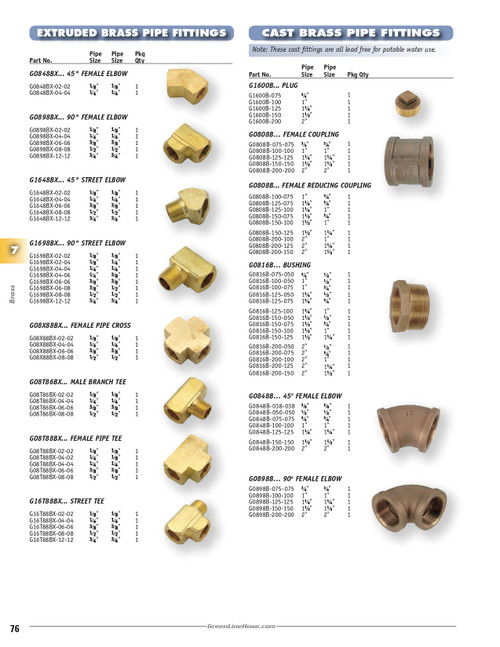 3/8" Brass Female NPT - Male NPT - Female NPT Tee   G16T88BX-06-06