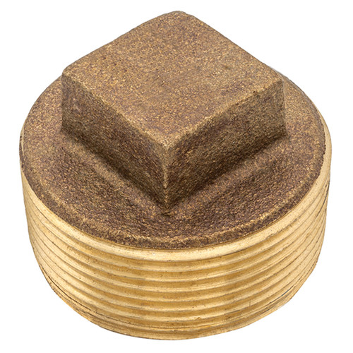 3/4" Cast Brass Male NPT Square Head Plug   G1600B-075
