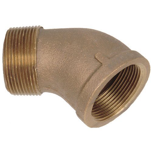 1-1/2 x 1-1/2" Cast Brass Male NPT - Female NPT 45° Street Elbow   G1648B-150-150