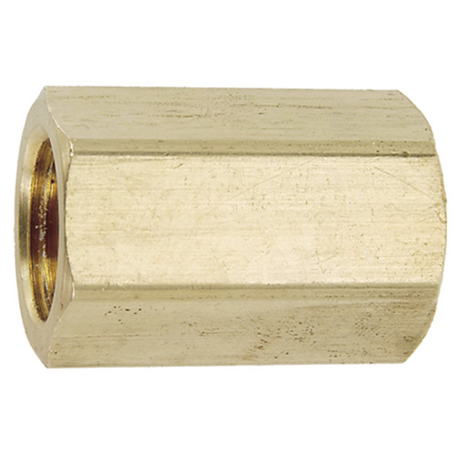1/4" Brass Female 45° SAE Flare - Female 45° SAE Flare Coupler   G0404-04-04