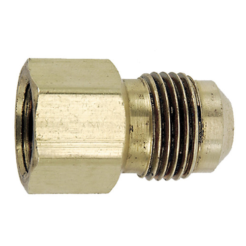 1/2 x 3/8" Brass Female 45° SAE Flare - Male 45° SAE Flare Coupler   G0414-08-06