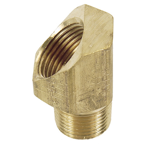 3/8 x 1/2" Brass Male NPT - Female 45° SAE Inverted Flare 45° Elbow   G0246-06-08