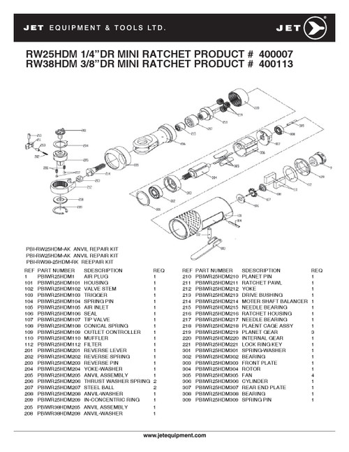 1/4" Drive H/D Mini Ratchet Wrench 400007