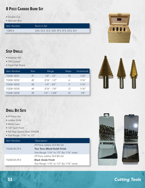 1/8 ~ 1/2" @ 13 Steps HSS Step Drill Bit  TGDB-10231