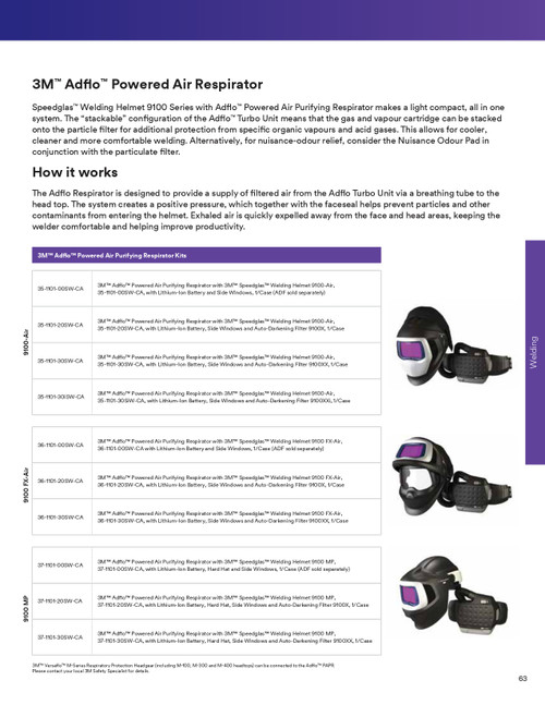 Speedglas® Adflo® 9100-Air PAPR Welding Helmet  35-1101-30ISW-CA