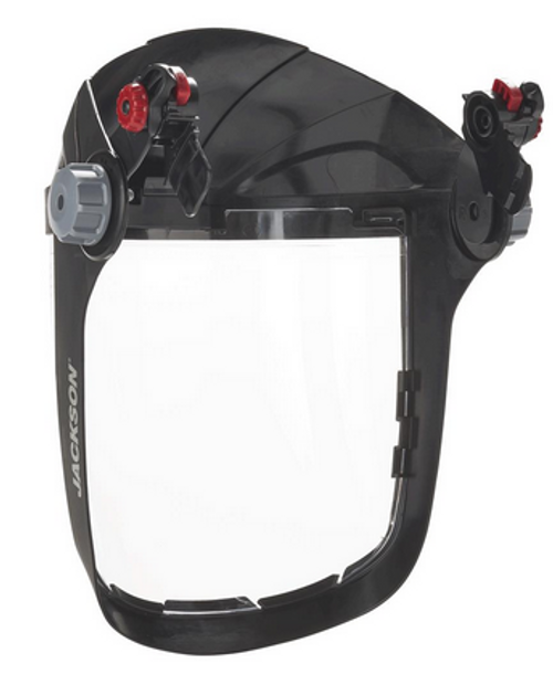 Jackson® Quad 500® Series Clear Face Shield - Hard Hat Slot Adaptor Headgear - Anti-Fog  14225