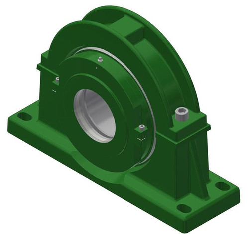 4-7/16" Light Series Split Cylindrical Expansion Bearing w/ Housing & Support - Aluminum Triple Labyrinth Seal   LSE407BXHS4BATL