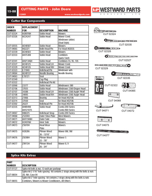 John Deere Sickle Knife Head Seal  CUT04063