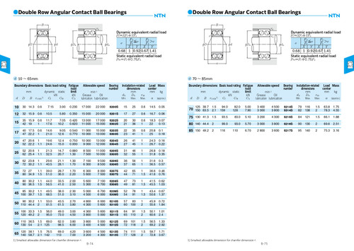 ISO Double Row 25° Angular Contact Ball Bearing - Open  5200