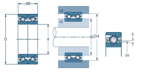 Precision Single Row 25° Angular Contact Ball Bearing - Universal Duplex Pair  7017HVDUJ74