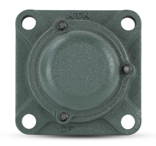 35mm Cast Iron Four Bolt Flange Block w/Wide Set Screw Insert Bearing - One Closed End Cover - Heavy Duty   CM-UCF307D1