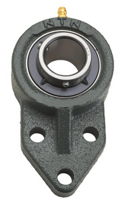 1-3/8" Cast Iron Three Bolt Flanged Hanger Block w/Wide Set Screw Insert Bearing - Standard Duty  UCFH207-106D1