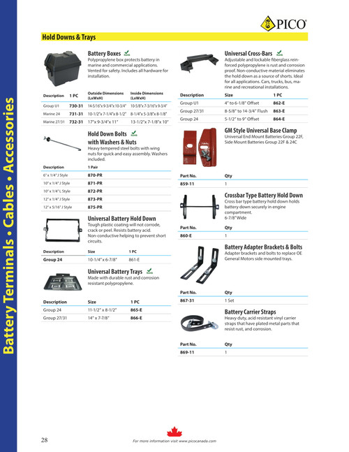Universal Battery Hold Down  861-E