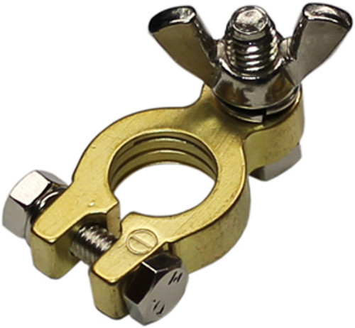 Brass Negative Marine Battery Terminal w/Wingnut Stud  894N-11