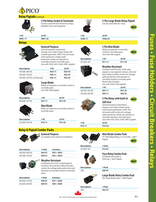 12V @ 40/30A Relay & Pigtail Combo  920-91