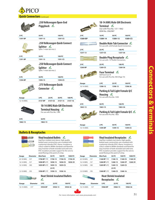 2 Pc. Fuse Terminal - GM Pack-Con III  1598-13