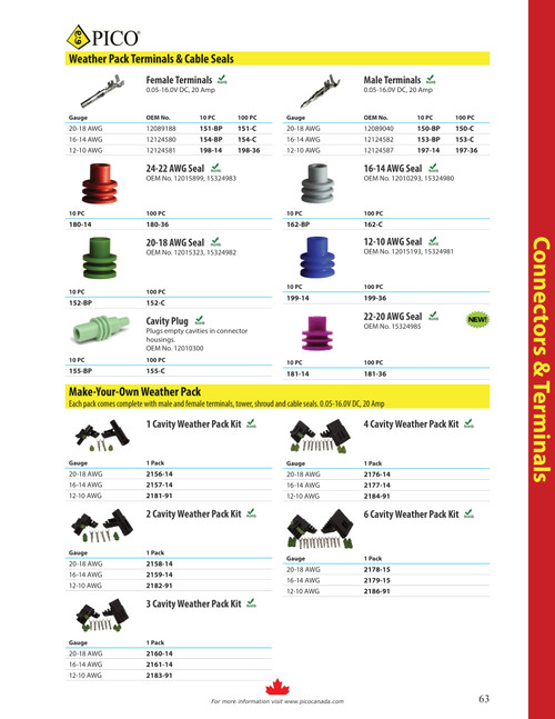 20-18 AWG 3 Cavity Weather Pack Kit  2160-14