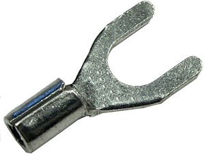 100 Pc. 16-14 AWG #10 Non-Insulated Butted Seam Fork Connector  2425-CS