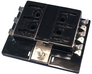 6 Way Standard Blade Fuse Block w/Tab Terminals  3410-11