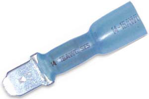 25 Pc. 16-14 AWG .250" Polyolefin Insulated "Crimp-Solder-Seal" Male Spade Connector  3656-15