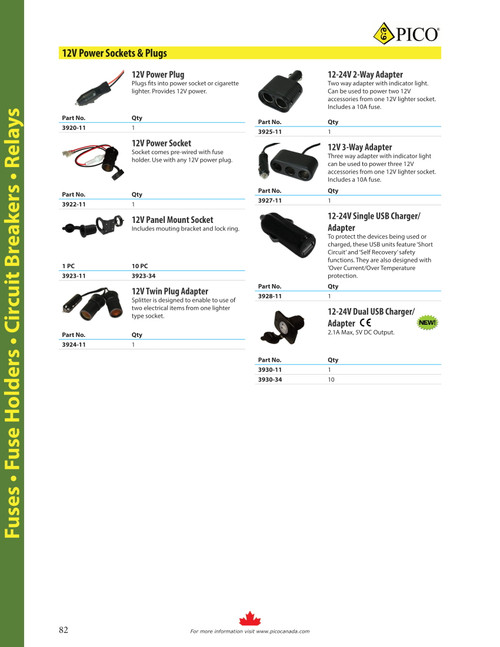 12V Twin Plug Adapter  3924-11