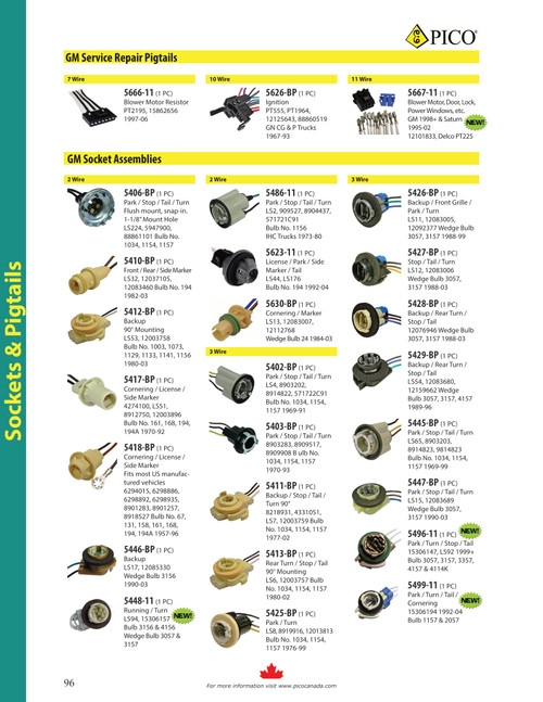 GM Rear Turn/Stop/Tail Light Pigtail  5413-BP